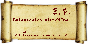 Balassovich Viviána névjegykártya